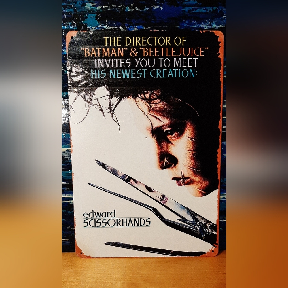 NWOT - Wdward Scissorhands movie poster - Aluminium sign